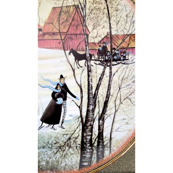 P. Buckley Moss "Prairie Winter" Collectors Plate Limited Edition 2565/5000 COA - Picture 3 of 10